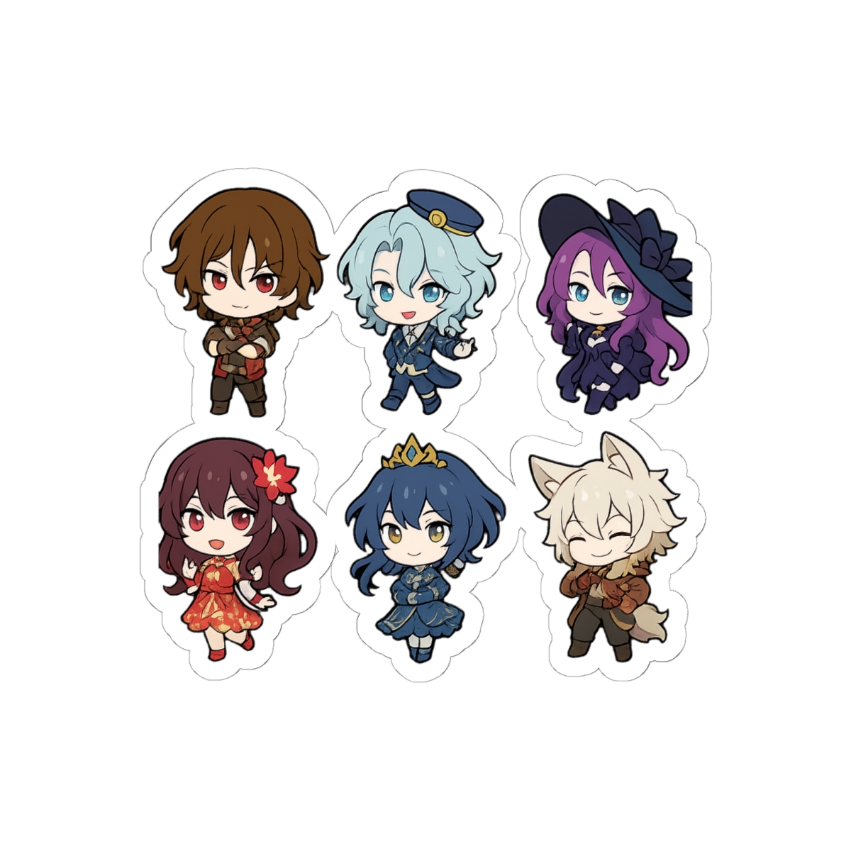 Honkai Star Rail Chibi Sticker Sheet Holographic Vinyl Decals